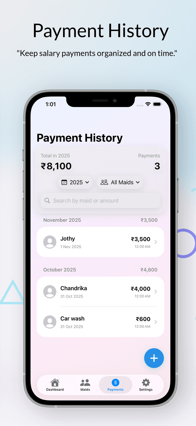 MaidCircle Salary Calculator - Automatic salary calculations with overtime